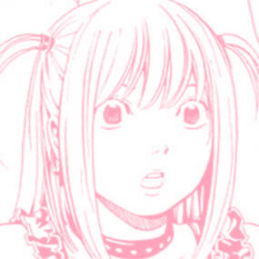 pink manga panel of misa amane