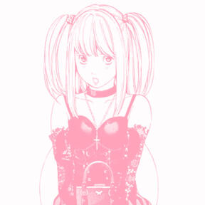 pink manga panel of misa amane